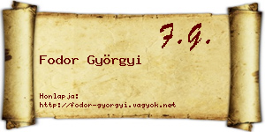 Fodor Györgyi névjegykártya
